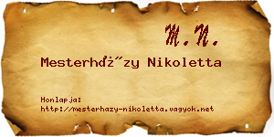 Mesterházy Nikoletta névjegykártya