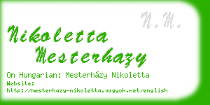 nikoletta mesterhazy business card